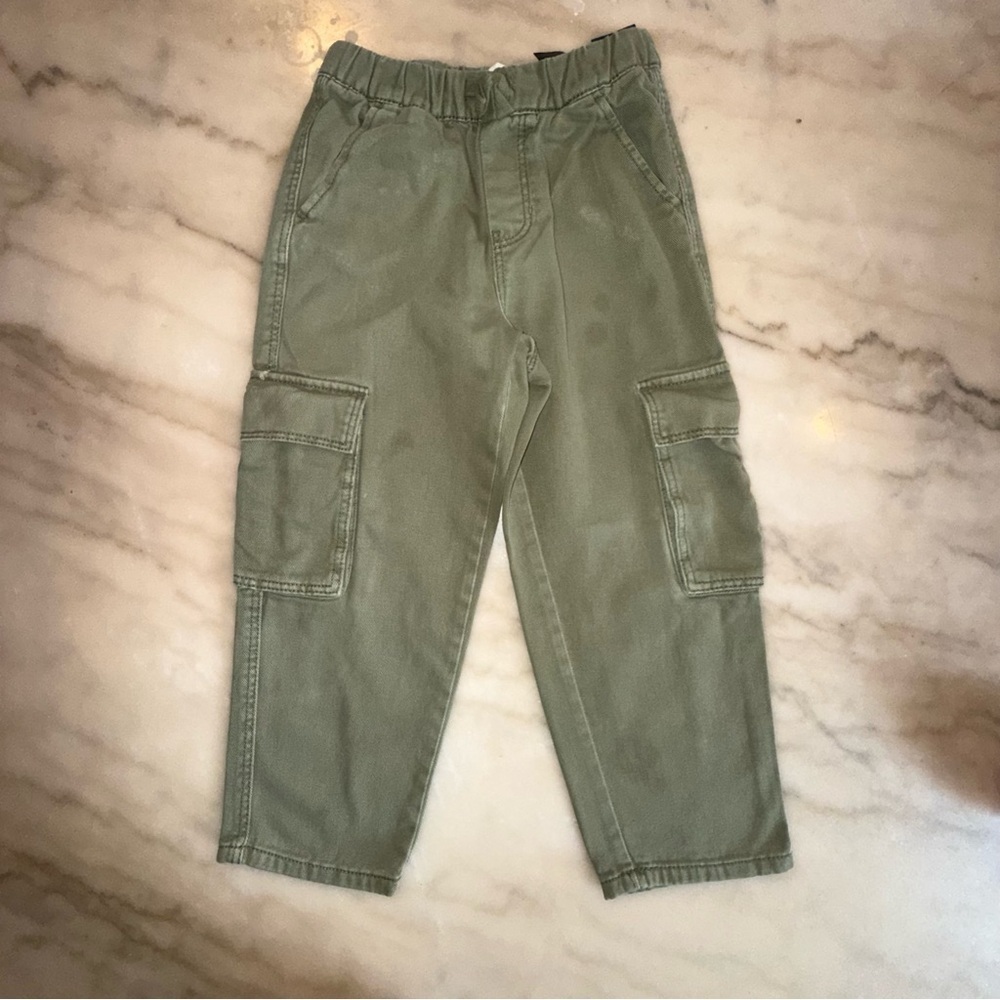 H&M Olive Green Boys cargo drawstring Pants Size 6